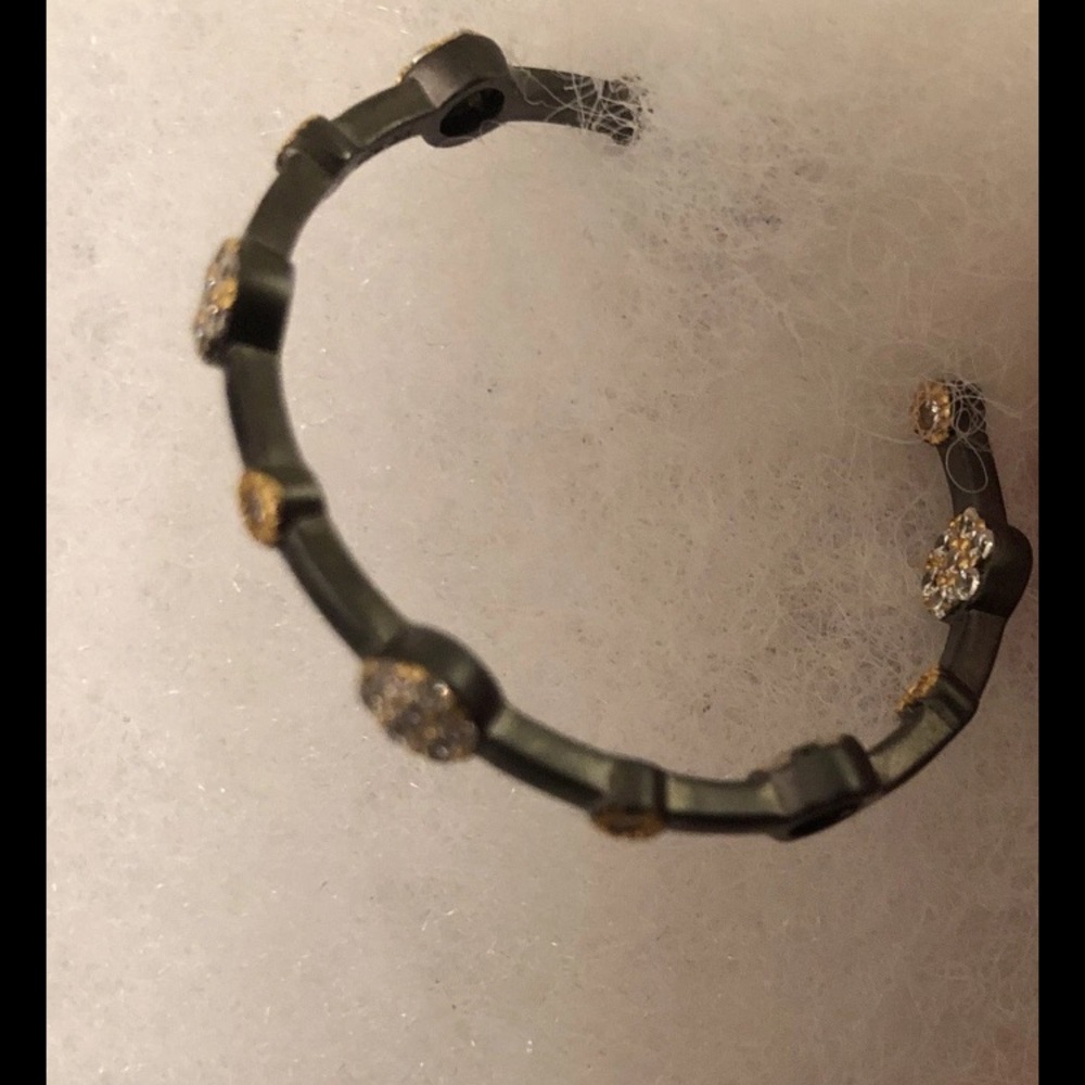 FREIDA ROTHMAN 1.25” Hoop Earrings STARRY NIGHT Gold & Rhodium Over SS NEW $295 - Picture 12 of 16